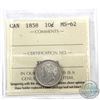 Image 1 : 10-cent 1858 ICCS Certified MS-62. A choice mint state first year issue coin.