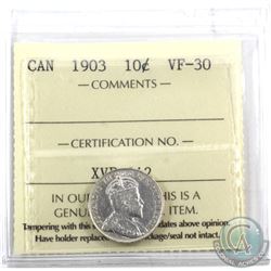 10-cent 1903 ICCS Certified VF-30