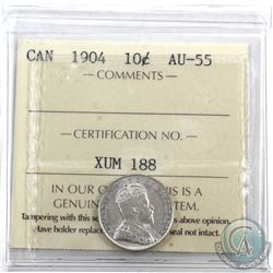 10-cent 1904 ICCS Certified AU-55