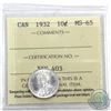 Image 1 : 10-cent 1932 ICCS Certified MS-65 Full blast white! Exception eye appeal.