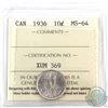 Image 1 : 10-cent 1936 ICCS Certified MS-64.