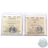 Image 1 : 10-cent 1956 Regular & 1956 Dot ICCS Certified MS-65. 2pcs