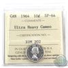 Image 1 : 10-cent 1964 ICCS Certified SP-64 Ultra Heavy Cameo