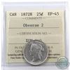 Image 1 : 25-cent 1872H Obverse 2 ICCS Certified EF-45.