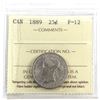 Image 1 : 25-cent 1889 ICCS Certified F-12 *Key Date*
