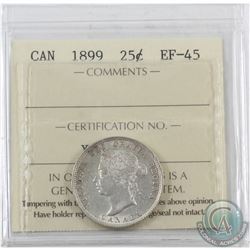 25-cent 1899 ICCS Certified EF-45.