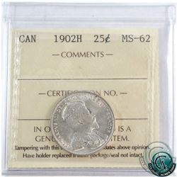 25-cent 1902H ICCS Certified MS-62!