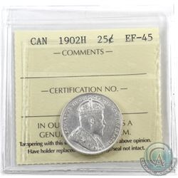 25-cent 1902H ICCS Certified EF-45.