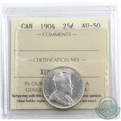 25-cent 1904 ICCS Certified AU-50