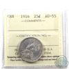 Image 1 : 25-cent 1916 ICCS Certified AU-55.