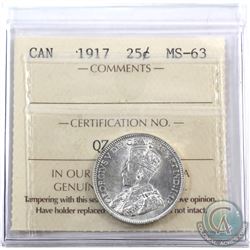 25-cent 1917 ICCS Certified MS-63.