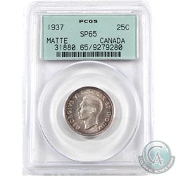 25-cent 1937 PCGS Certified SP-65 Matte Finish. Near flawless fields with attractive light rose tone