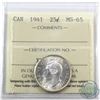 Image 1 : 25-cent 1941 ICCS Certified MS-65