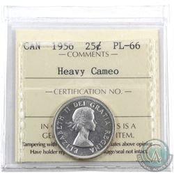 25-cent 1956 ICCS Certified PL-66 Heavy Cameo