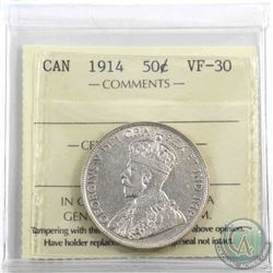 50-cent 1914 ICCS Certified VF-30