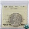 Image 1 : 50-cent 1932 ICCS Certified VF-30. *Key Date*