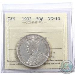 50-cent 1932 ICCS Certified VG-10.