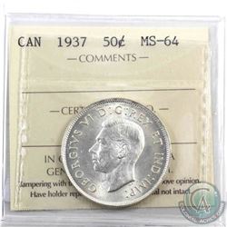 50-cent 1937 ICCS Certified MS-64.