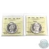 Image 1 : 50-cent 1941 & 1942 both ICCS Certified MS-64 Cameo! An attractive matching pair with full white fie