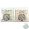 Image 1 : 50-cent 1946 Design in 6 & 1947 Maple Leaf ICCS Certified VF-30. Attractive hues of indigo blue toni