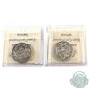 Image 2 : 50-cent 1947 Maple Leaf & 1948 ICCS Certified VF-30. 2pcs
