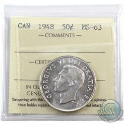 50-cent 1948 ICCS Certified MS-63.