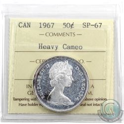 50-cent 1967 ICCS Certified SP-67 Heavy Cameo. Strong cameo on portrait, should be ultra.