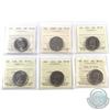 Image 1 : 50-cent 2005P, 2006P, 2007, 2008, 2016 & 2017 Coat of Arms ICCS Certified MS-66. 6pcs
