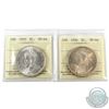 Silver $1 1935 & 1936 ICCS Certified MS-64. 2pcs
