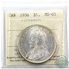 Silver $1 1936 ICCS Certified MS-65