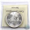 Image 2 : Silver $1 1937 ICCS Certified MS-64. An attractive full white coin with a soft satin finish.