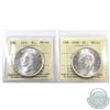 Image 1 : Silver $1 1937 & 1938 Both ICCS Certified MS-63! An attractive pair both near full white coins. 2pcs