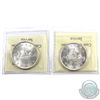 Image 2 : Silver $1 1937 & 1938 Both ICCS Certified MS-63! An attractive pair both near full white coins. 2pcs
