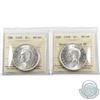 Image 1 : Silver $1 1939 Double Punched HP & 1939 Regular ICCS Certified MS-64. Blast white coins! 2pcs