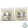 Image 2 : Silver $1 1939 Double Punched HP & 1939 Regular ICCS Certified MS-64. Blast white coins! 2pcs