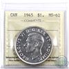 Image 1 : Silver $1 1945 ICCS Certified MS-62.
