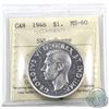 Image 1 : Silver $1 1946 SWL ICCS Certified MS-60 Cameo.