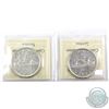 Image 2 : Silver $1 1947 Blunt 7 & 1947 Pointed 7 ICCS Certified EF-40. 2pcs