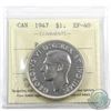 Image 1 : Silver $1 1947 Pointed 7 ICCS Certified EF-40