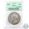Image 1 : Silver $1 1948 PCGS Certified MS-62. Nice white key date coin with golden toning around both sides o