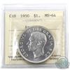 Image 1 : Silver $1 1950 Arnprior ICCS Certified MS-64. A nice choice brilliant example of this rarer variety.