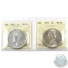 Image 1 : Silver $1 1952 WL & 1955 ICCS Certified MS-64. 2pcs