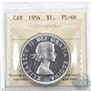 Image 1 : Silver $1 1954 ICCS Certified PL-66 Cameo. Blast white with a deep cameo, could even be considered H
