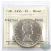 Image 1 : Silver $1 1955 Arnprior With Die Breaks ICCS Certified MS-64. A choice BU Coin!