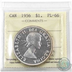 Silver $1 1956 ICCS Certified PL-66. Light golden toning on rim.
