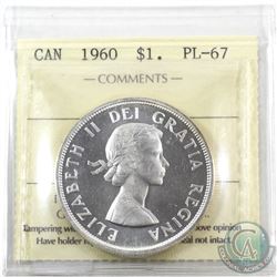 Silver $1 1960 ICCS Certified PL-67 Cameo.