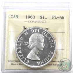 Silver $1 1960 ICCS Certified PL-66 Heavy Cameo.