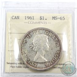 Silver $1 1961 ICCS Certified MS-65