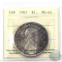 Silver $1 1962 ICCS Certified MS-65.