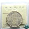 Image 1 : Silver $1 1963 ICCS Certified MS-65